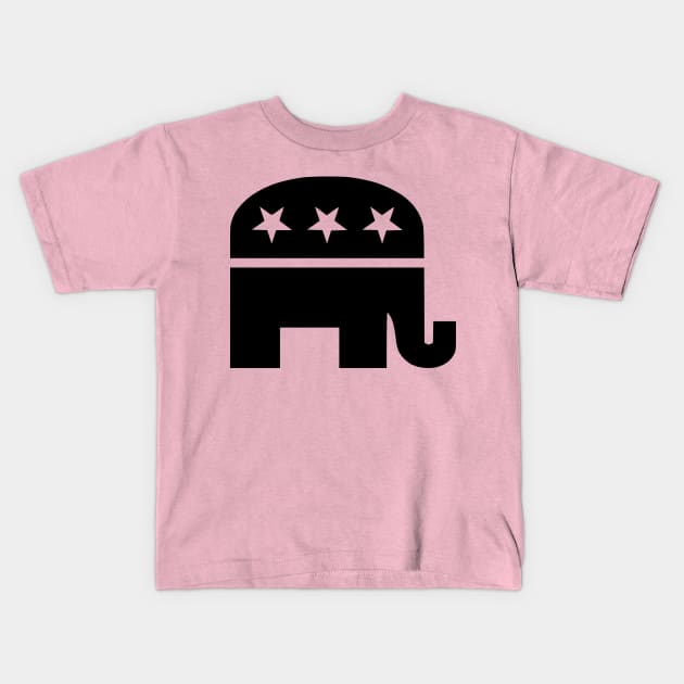 Republican Elephant Black Kids T-Shirt by mplusshift2